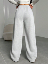Solid Color Loose Wide Leg Sweatpants